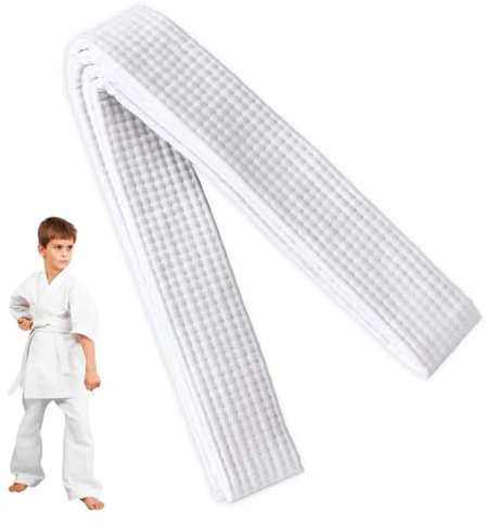 PRAOFRT 180CM Judo gürtel Taekwondo Gürtel,Kampfsport Gürtel Längen Karate Gürtel aus extra dickem Stoff für Kinder Professioneller Karate Aikido Belt für Kinder Erwachsene Kampfsportgürte (Weiß)