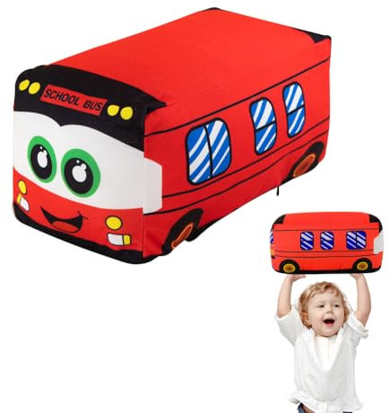 SIEBOLD Bus Plüschtie,Auto Plüsch Plüschtier,Niedlichen Cartoon Plüschtier für Kinderparty-Geburtstagsgeschenk,für Weihnachten Geburtstag Neujahrsgeschenk(35CM)