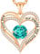 CDE Necklaces for Women Birthstone Pendant, Sterling Silver Love Heart Rose Gold Jewellery Gifts for Mum Her Wife Girlfriend Anniversary Birthday Mothers Day (Brass, Rose Gold-12-Dec)
