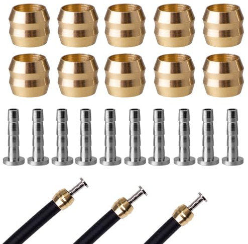 FunWorth 10 Stück BH90 Scheibenbrems Olive Einsatz Set, Hydraulischer Bremskabel Olive Steckereinsatz, Olive Steckereinsatz, Fahrradschlauch Oliveneinsatz Kompatibel mit Shimano Bremsen