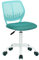 FurnitureR Esszimmer-Drehstühle, 1PC Küchenstuhl, gepolsterter Stuhl, Drehstuhl, bequemer Stuhl mit Rädern, Rückenlehne, armloser Stuhl für Esszimmer, Wohnzimmer,Türkis M