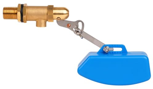 MUALROUS 1/2‘ Messing-Ventil mit Kunststoff-Schwimmer-Wasserventil für Tank-Halterung, Hunde-Wassernapf Kugelhahn mit verstellbarem Arm Abschaltung für Fisch-Aquarium Rinder-Schäfe (1)