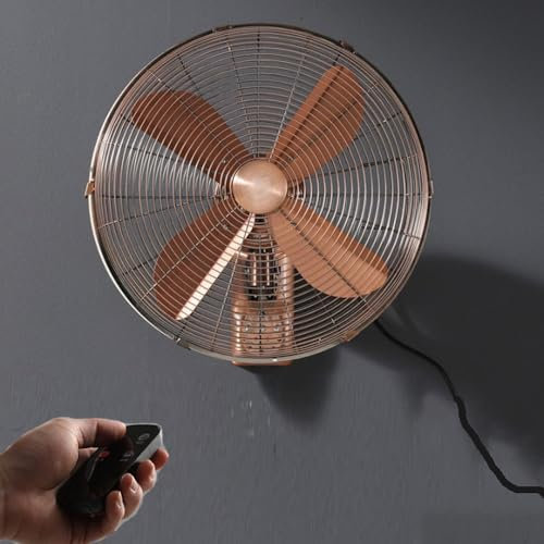 QTQHOME Metal Retro wall mounted fan,3 Speed Mechanical Wall Mounted/Remote Control Wall-mounted Fan,Oscillating Left and right oscillating head wall mounted fan for Industrial,Commercial,Residential