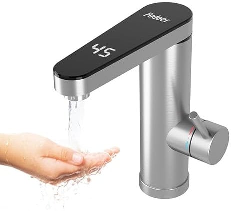 Instant Hot Water Tap with Temperature Display - Stainless Steel Electric Hot and Cold Mixer Water Faucet, Tankless Electric Tap with Digital Display, Instant Boiling Hot Water Tap for Home Bathroom