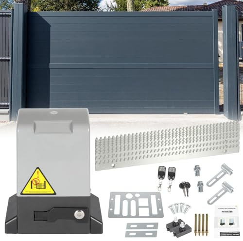 Jaxguom Schiebetorantrieb 750W, Garagentorantrieb bis 1600kg, Schiebetorantrieb Set mit Fernbedienungen und Automatische Schließfunktion, Automatischer Flügeltorantrieb Torantrieb Wasserdicht