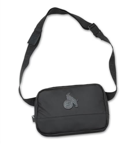 1. FC Köln Umhängetasche Schwarz – Offizielle Crossbody Bag mit Logo | Herren & Damen Schultertasche, Sporttasche kompakt, Fanartikel Fußball Bundesliga
