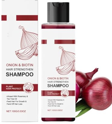Onion Biotin Shampoo, Biotin Shampoo mit Zwiebel Rosemarin, Onion Anti Haarausfall bei dünnem Haar, Tiefenreinigung und Hydratisierung (1PC, 100ml)
