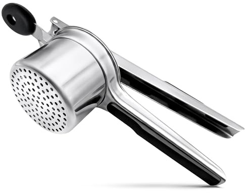Potato Ricer Stainless Steel Heavy Duty – Large Capacity Potato Press & Masher with Non-Slip Handles, Dishwasher Safe Metal Ricer for Smooth Mash, Baby Food & Vegetables