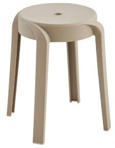 Home Deluxe Hocker NIVO – Stapelbar, Beige (2er Set) | Platzsparende Sitzhocker für Küche, Wohnzimmer & Garten