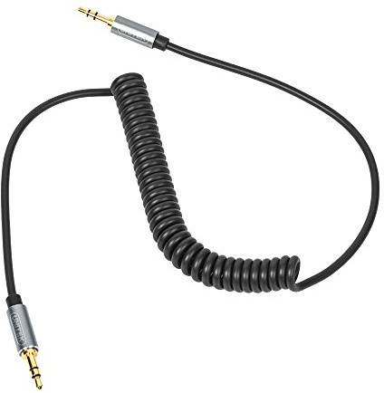 Unitek Spiralkabel 1,5 m Klinkenkabel │ Minijack auf Minijack Audiokabel, Miniklinke 3,5 mm │ Stereo Audio, Aluminium stecker, vergoldete kontakte