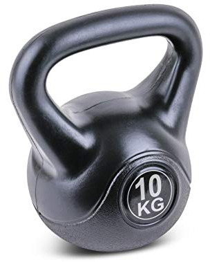 trenas - Kettlebell mit Griff aus Kunststoff, Kettle Bell 10 kg, Kugelgewicht, Kugelhantel für Training, Fitness & Ganzkörper-Workouts