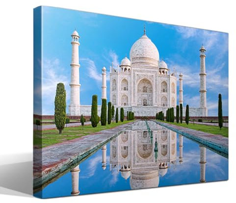cuadrosfamosos.es | Cuadro | Canvas | Wall Art | Taj Mahal | Impresión Giclée sobre lienzo de algodón 100% | Bastidor de 3cm | 40x55cm