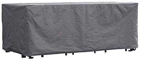 Perel Schutzhülle für Gartenmöbel, Abdeckplane, Abdeckhülle Garten, Möbel Abdeckung, Schutz Gartenmöbel, Winterabdeckung, grau, rechteckig, 285 cm x 180 cm x 95 cm