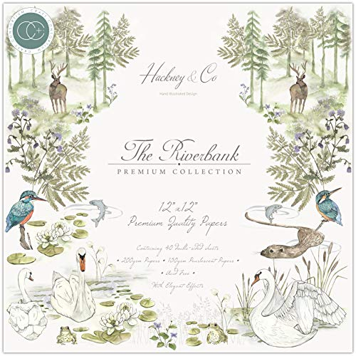 Craft Consortium PAD009 Doppelseitiger Papierblock, 30,5 x 30,5 cm, 40 Stück, The Riverbank, 12-x-12-Inch