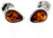 Ohrstecker aus 925er-Sterlingsilber, baltischer Bernstein, Tropfenform, für Damen oder Mädchen, M638, Cognacgrün und Zitronengelb, Stein, Bernstein