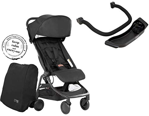 Mountain Buggy Nano V3 (2020+) Kinderwagen in der Farbe black inkl. Reisetasche + Bügel + Tablett