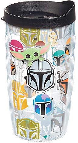 Tervis Star Wars – The Mandalorian Peekaboo Gobelet isotherme à double paroi fabriqué aux États-Unis pour garder les boissons froides et chaudes, 300 ml, ondulé, classique