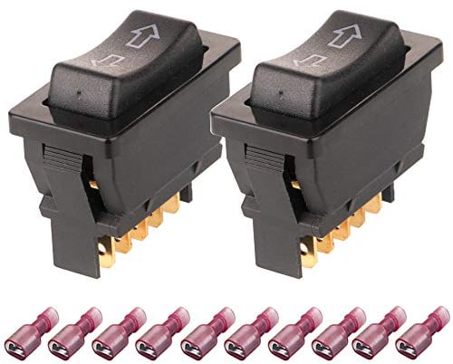 Gebildet 2pcs 5-polig DPDT DC12V 24V Momentan Fensterheber Schalter Universal Elektrischer Scheibenheber