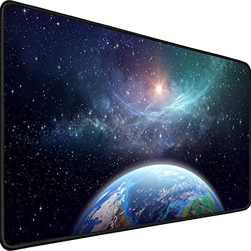 Gaming Mouse Pad,Upgrade Durable 31.5x15.7x0.12 Larger Extended Gaming Mouse Pad with Stitched Edges,Waterproof Non-Slip Base Long XXL Large Gaming Mouse Pad for Home Office Gaming Work, Star