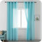 GIRASOLE Coppia Tende Voile Semitrasparenti Effetto Lino Tenda per Soggiorno Camera Balcone Finestra e Interni 2 Pannelli con Occhielli (Turchese, 140x290cm)