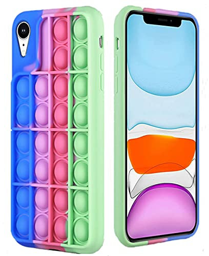 Pop It Phone Case iPhone XR, Fidget Phone Case Pop It, Stress Reliever Cover(Multicolor④)