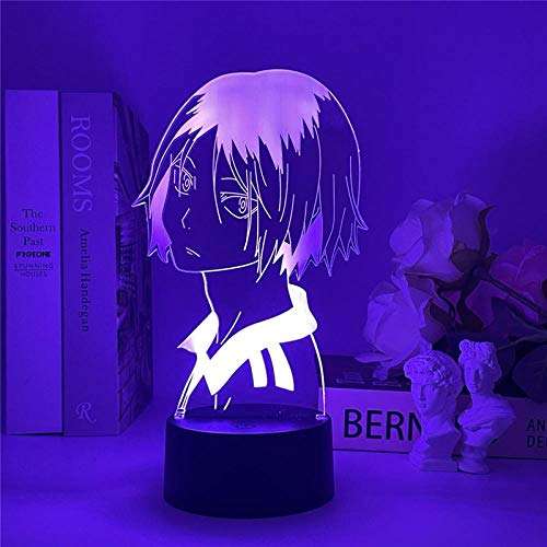 Anime LED Nachtlicht Schlafzimmer Dekoration Atmosphäre Kozeume Kenma Lampe Haikyuu Kenma 3D Illusion Licht Kinder Geburtstagsgeschenk-16 Farbe mit Fernbedienung