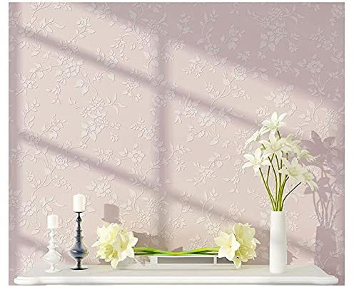 ZZDXL Tapeten Hell-Pink Tapete Vliestapete 10 M X 0,53 M,3D Tapete Für Schlafzimmer Wohnzimmer Oder Küche,Modern Klassisch Elegance Tapete Kinderzimmer,Wandtapete Jungen Mädchen