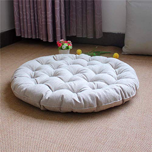 SJH Meditationskissen für Yoga, groß, quadratisch, dick gepolstert, Leinen, Tatami-Bodenkissen, weiches Sitzkissen, rundes Bodenkissen für Kinder, Haustiere