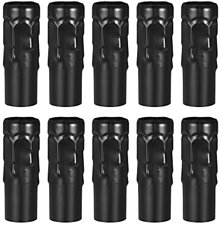 sourcing map Candle Shape Socket Covers Sleeves 3 Inch Tall Iron Candelabra Base for E14 Chandelier, Black Pack of 10