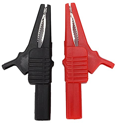 2PCS Brass Insulated Crocodilian Clip, Banana Plug Test Lead Clip for Multimeter And Clamp Meters Test