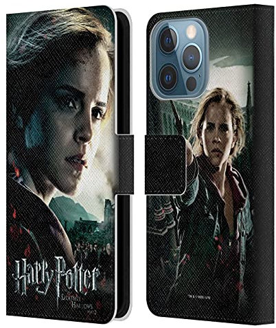 Head Case Designs Offizielle Zugelassen Harry Potter Hermione Granger Deathly Hallows VIII Leder Brieftaschen Handyhülle Hülle Huelle kompatibel mit Apple iPhone 13 Pro