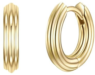 Glanzstücke München Damen Creolen 925/- Sterling Silber gelbvergoldet 18 Karat Silberohrcreolen