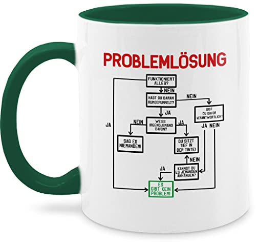 Tassen 325ml - Statement - Tasse Problemlösung I Bürotassen I Tasse mit Spruch Lustig Arbeit Sprüche I Witzig Tasse Arbeitskollege I Job I Büro - 325 ml - Dunkelgrün - ingenieur cup