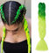 Gairyan Jumbo Braids Extensions Flechten Kunsthaar zum Einflechten Haar 1 Stück 100g Braiding Hair Haarverlängerungen 60cm Ombre Synthetik Zöpfe Afro Hair Box Crochet Braids (Dunkelgrün & grün)