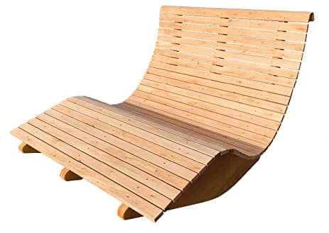 Miller Holz Liege Ergonomisch mit Wipp-Funktion, Gartenliege geschwungen, Outdoor Holzliege für Garten, Relaxliege (Breite: 140cm)