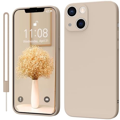 KPPIT iPhone 14 Case, iPhone 14 Protective Case Silicone,Ultra Slim Soft Gel Anti-Scratch,Microfiber Lining,Rubber Shockproof Case Cover iPhone 14 [6.1 inch] Khaki