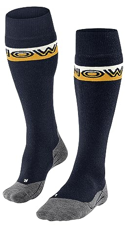 FALKE Herren Skisocken SK2 Intermediate M Kh Wolle Funktionsmaterial warm dick 1 Paar, Blau Marine 6120, 44-45
