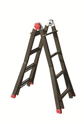 SCALA TELESCOPICA IN ACCIAIO VERNICIATO CHEOPE AUTO 4+4 gradini - H. max 3,90 m GRYN