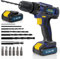 Skotek Cordless Drill Driver 18V Lithium-Ion, 13Pc Electric Screwdriver Set, LED Work Light, Electric Drill Quick Change Power Drill Battery with Charger & 2 Batteries Included