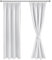 JIUZHEN Gardinen mit kräuselband Verdunklungsvorhänge Vorhang Blickdicht Gardinen Wohnzimmer Vorhänge Schlafzimmer Thermovorhang Weiß Grau, H228 x B228 cm,2er Set