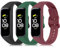 Vancle 3 Stück Armband für Samsung Galaxy Fit 2 Armband für Damen Herren, Weiches TPU Silikon Uhrenarmband Wasserdichtes Sport Ersatzarmband für Samsung Galaxy Fit2, Schwarz/Weinrot/Dunkelgrün