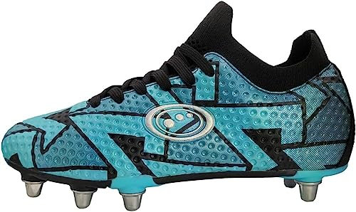 Optimum Aztec 6 Stud Rugby Boots Superior Mobility & Precision | Lightweight Comfort | Secure Fit | Enhanced Traction for Agile Movement JNR Sizes 8 Blue