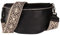 MIRROSI® Bauchtasche Damen, Echtleder, Made in Italy, Umhängetasche, Brusttasche, Crossbody Bag (1 Tasche & 2 Gurte) (Schwarz (Karo Black), Große Tasche (28x18x9cm))