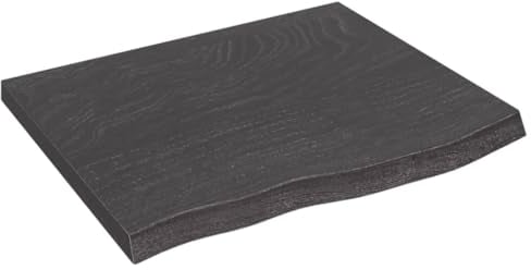 Dessus de table marron foncé bois chêne massif traité