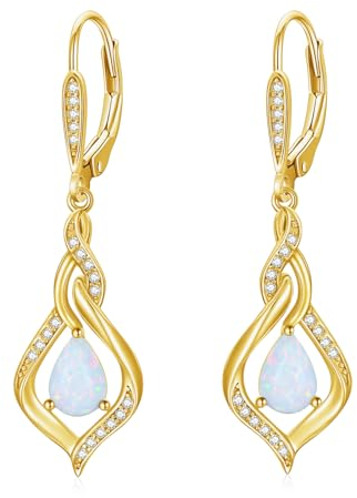 VONALA Opal-Ohrringe für Damen Sterlingsilber Opal-Tropfen-Ohrhänger Opal-Schmuck Geschenk für Frauen Teenager Mädchen