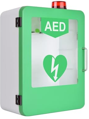 JIANGSS AED-Defibrillator-Aufbewahrungsschrank zur Wandmontage, Außenbox für Herz-Defibrillator, mit Alarm-Notfall-Blitzlicht, passend für AED-Defibrillatoren Aller Marken, für Krankenhäuser