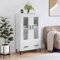 Tino Tech Highboard aus Holzwerkstoff 69,5x31x115cm Hochglanz-Weiß Vitrinenschrank Wohnzimmer Modernes Esszimmer Schrank Wohnzimmerschrank Holz Hochschrank Wohnzimmer Vorratsschrank Küchenschrank