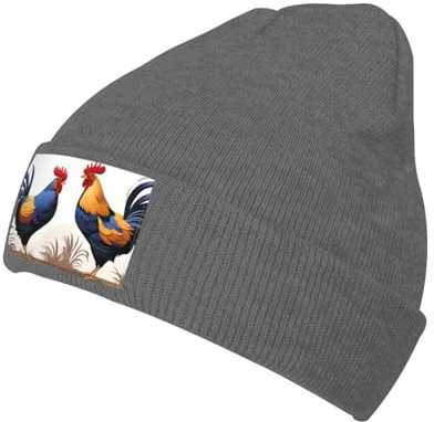YYHWHJDE Bonnet tricoté noir chaud imprimé coq français doux bonne élasticité adapté pour les sports de plein air, ^^, taille unique