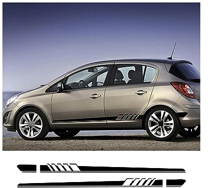 Karosserie Kofferraum Dekoration Aufkleber Taille Linien Aufkleber Tür Seitendekor Aufkleber für Opel OPC Astra JHGK Insignia Corsa DBE Mokka Vectra B,A-Black