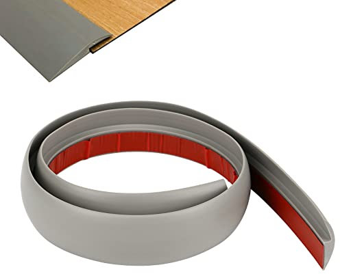 Übergangsprofil Selbstklebend, PVC Fußböden Abdeckleiste Vinyl Übergangsschiene Abschlussprofil Tür Schwellen Abschlussleisten Bodenprofil (1, Grau, HöhenAusgleich 10MM X Länge3M)
